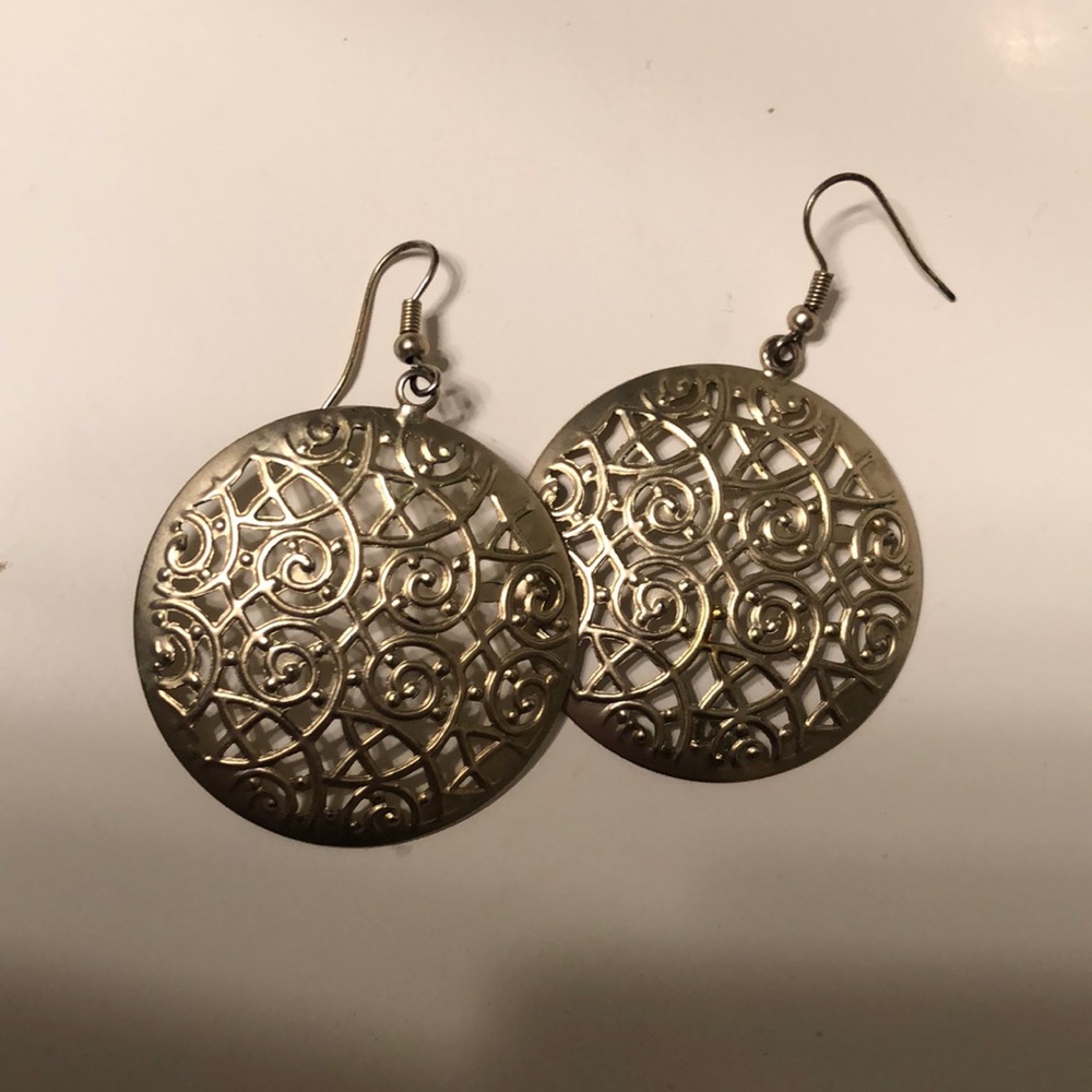 Blush gold disc earrings